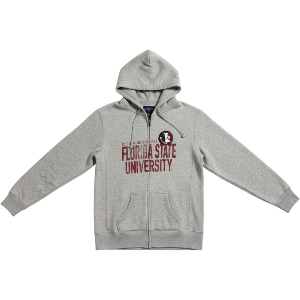 Jansport Florida State University Hoodie Mens XL Full Zip FSU Seminoles Gray